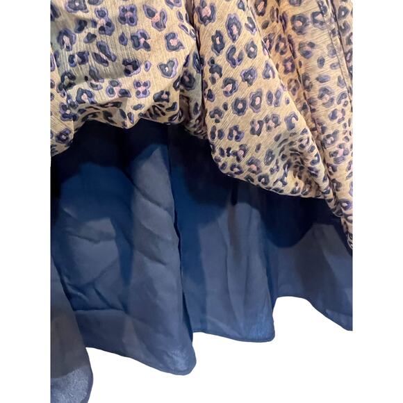 CeCe Top Wmns Large Leopard Print Sheer Blouse Off the Shoulder Ruffle Sleeve - Picture 11 of 13